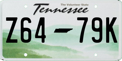 TN license plate Z6479K