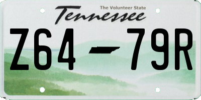 TN license plate Z6479R