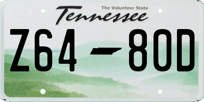 TN license plate Z6480D