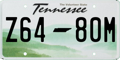 TN license plate Z6480M