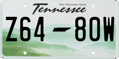 TN license plate Z6480W