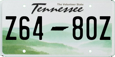 TN license plate Z6480Z