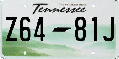 TN license plate Z6481J