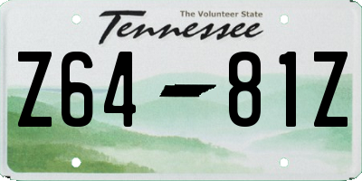TN license plate Z6481Z