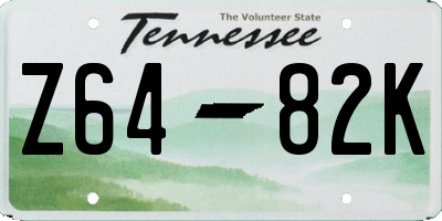 TN license plate Z6482K