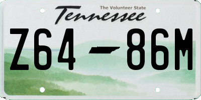 TN license plate Z6486M
