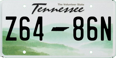 TN license plate Z6486N