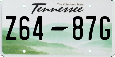 TN license plate Z6487G