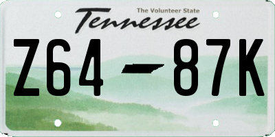 TN license plate Z6487K