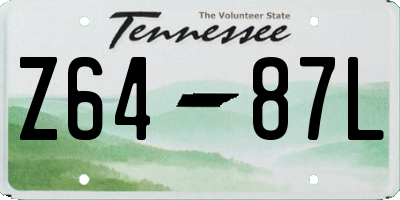 TN license plate Z6487L