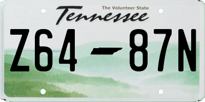 TN license plate Z6487N