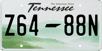 TN license plate Z6488N