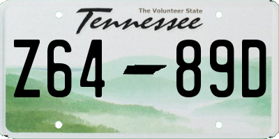 TN license plate Z6489D