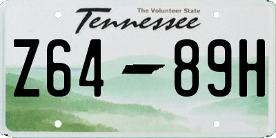 TN license plate Z6489H