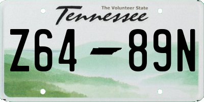 TN license plate Z6489N