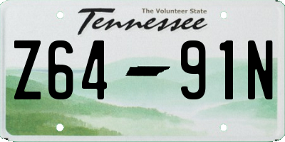 TN license plate Z6491N