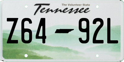 TN license plate Z6492L
