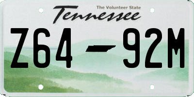 TN license plate Z6492M