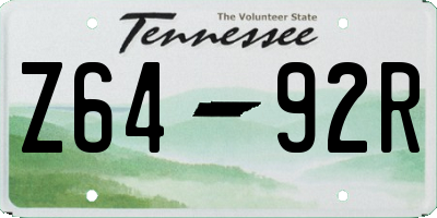 TN license plate Z6492R
