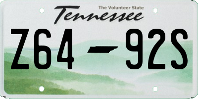 TN license plate Z6492S