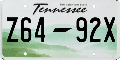 TN license plate Z6492X