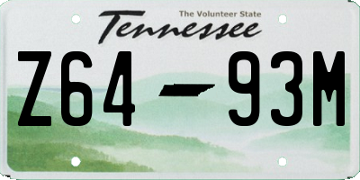 TN license plate Z6493M
