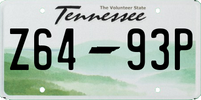 TN license plate Z6493P
