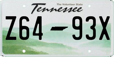 TN license plate Z6493X