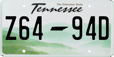 TN license plate Z6494D