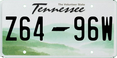 TN license plate Z6496W