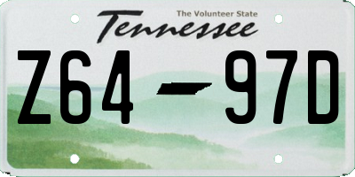 TN license plate Z6497D