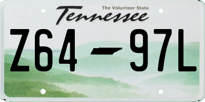 TN license plate Z6497L