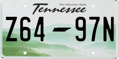 TN license plate Z6497N