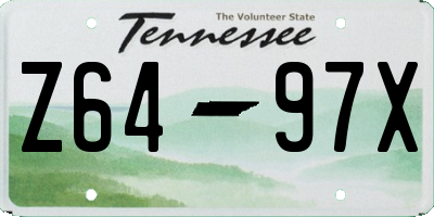 TN license plate Z6497X