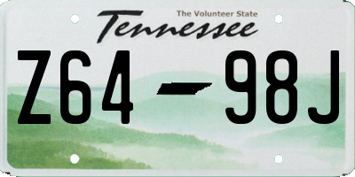 TN license plate Z6498J