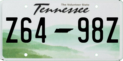 TN license plate Z6498Z