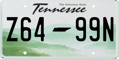 TN license plate Z6499N