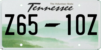 TN license plate Z6510Z