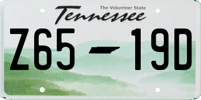 TN license plate Z6519D