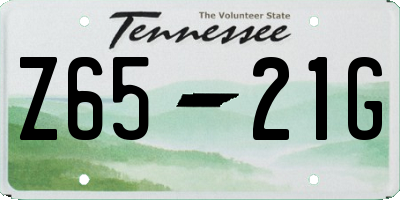 TN license plate Z6521G