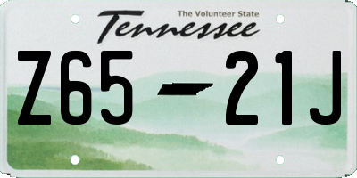 TN license plate Z6521J