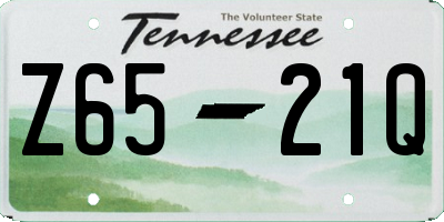 TN license plate Z6521Q