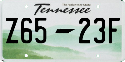 TN license plate Z6523F