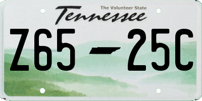 TN license plate Z6525C