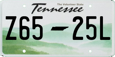 TN license plate Z6525L