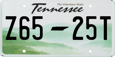 TN license plate Z6525T