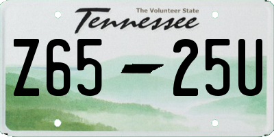 TN license plate Z6525U