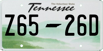 TN license plate Z6526D