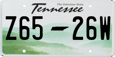 TN license plate Z6526W