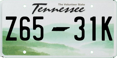 TN license plate Z6531K